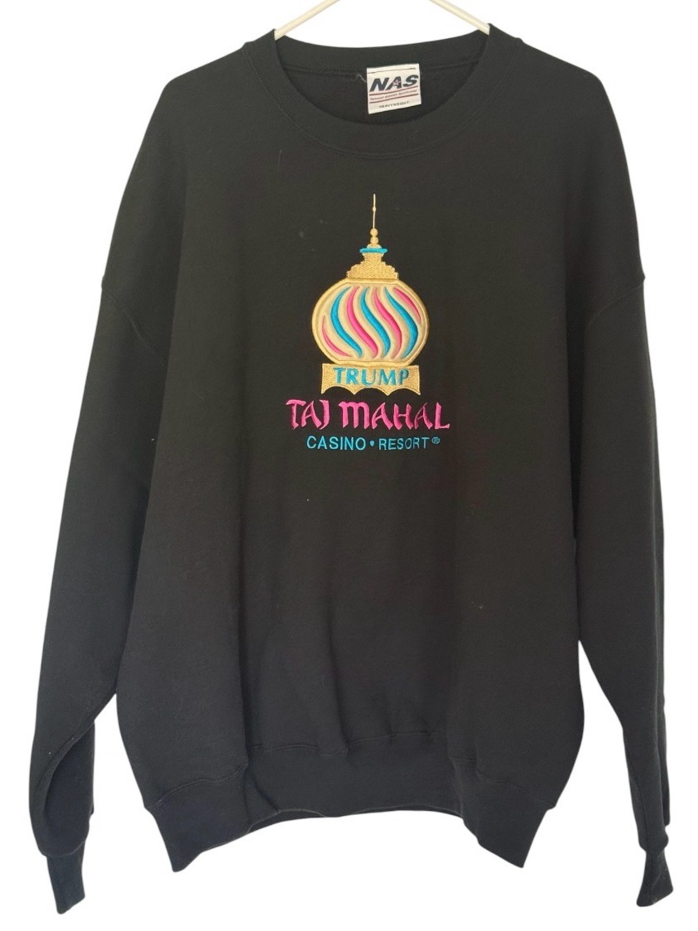 Nas Vintage Embroidered Graphic Trump Taj Mahal Casino Crewneck sz2XL/ 3XL